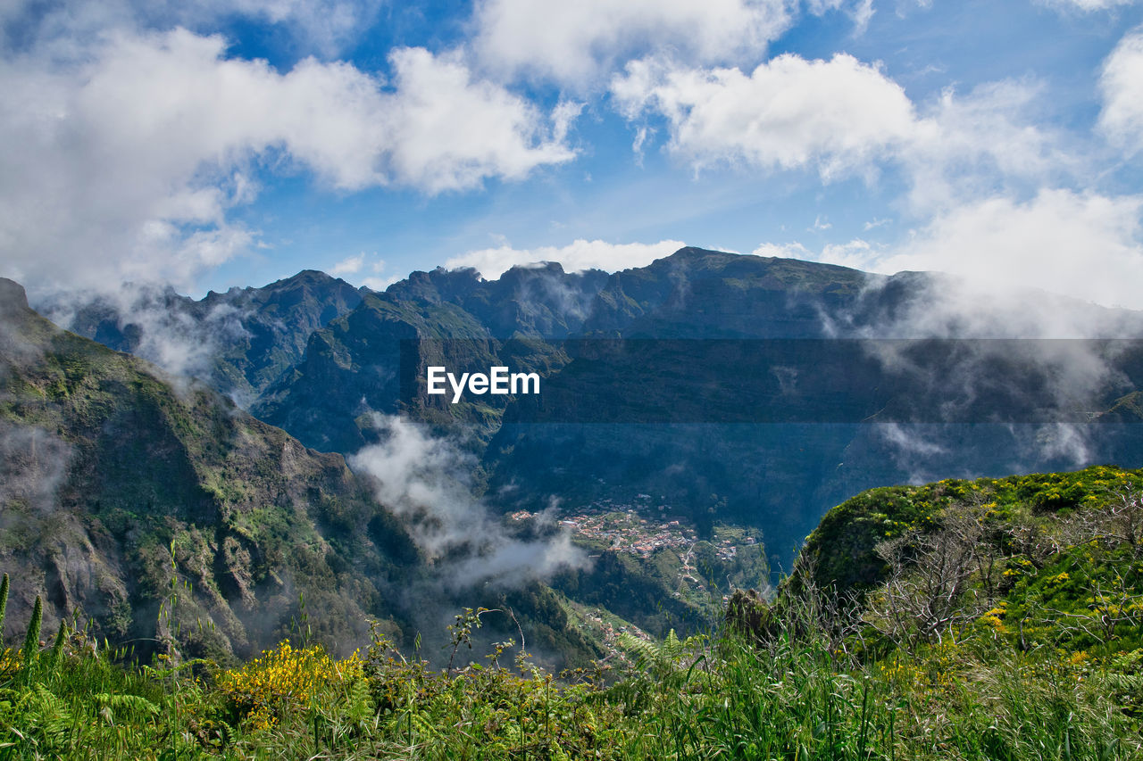 SCENIC VIEW OF LAND AND MOUNTAINS AGAINST SKY