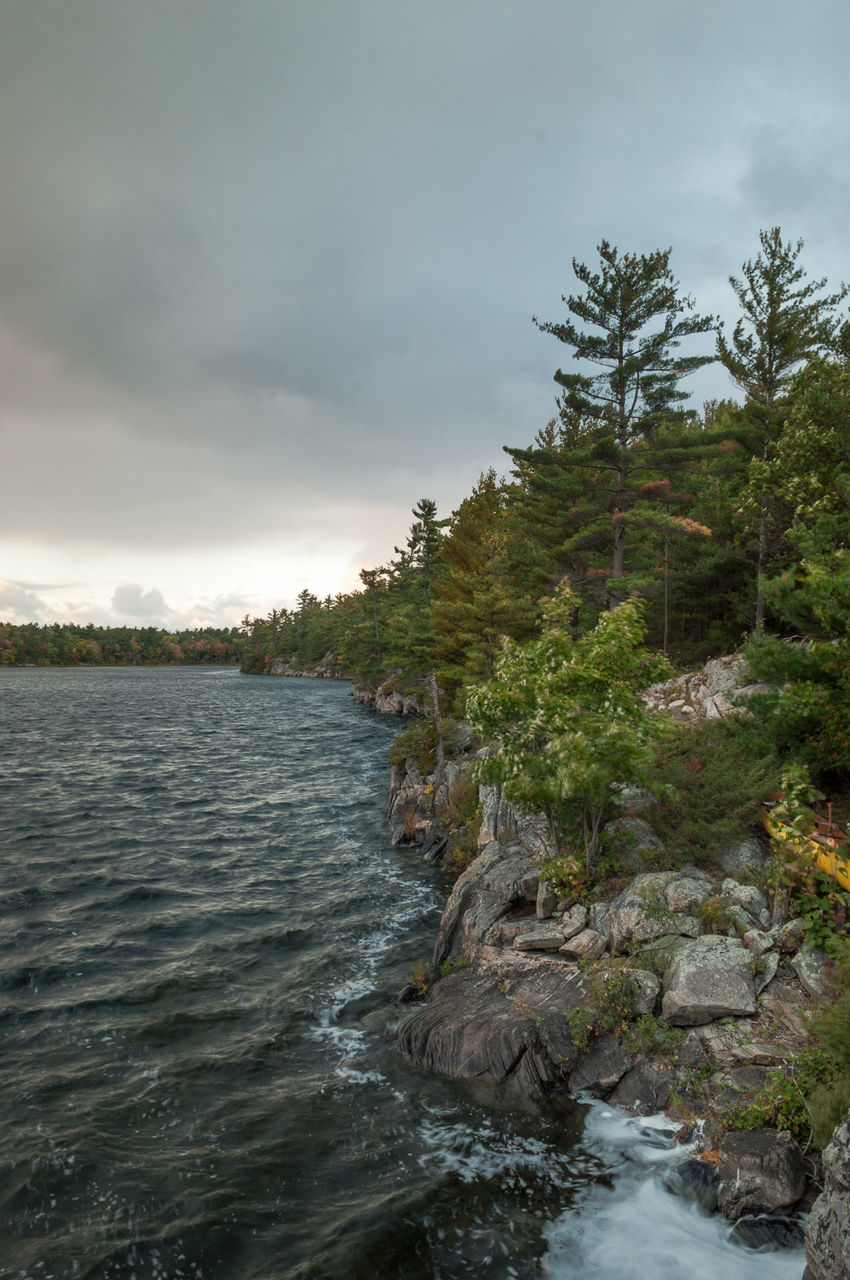 View of river against cloudy sky