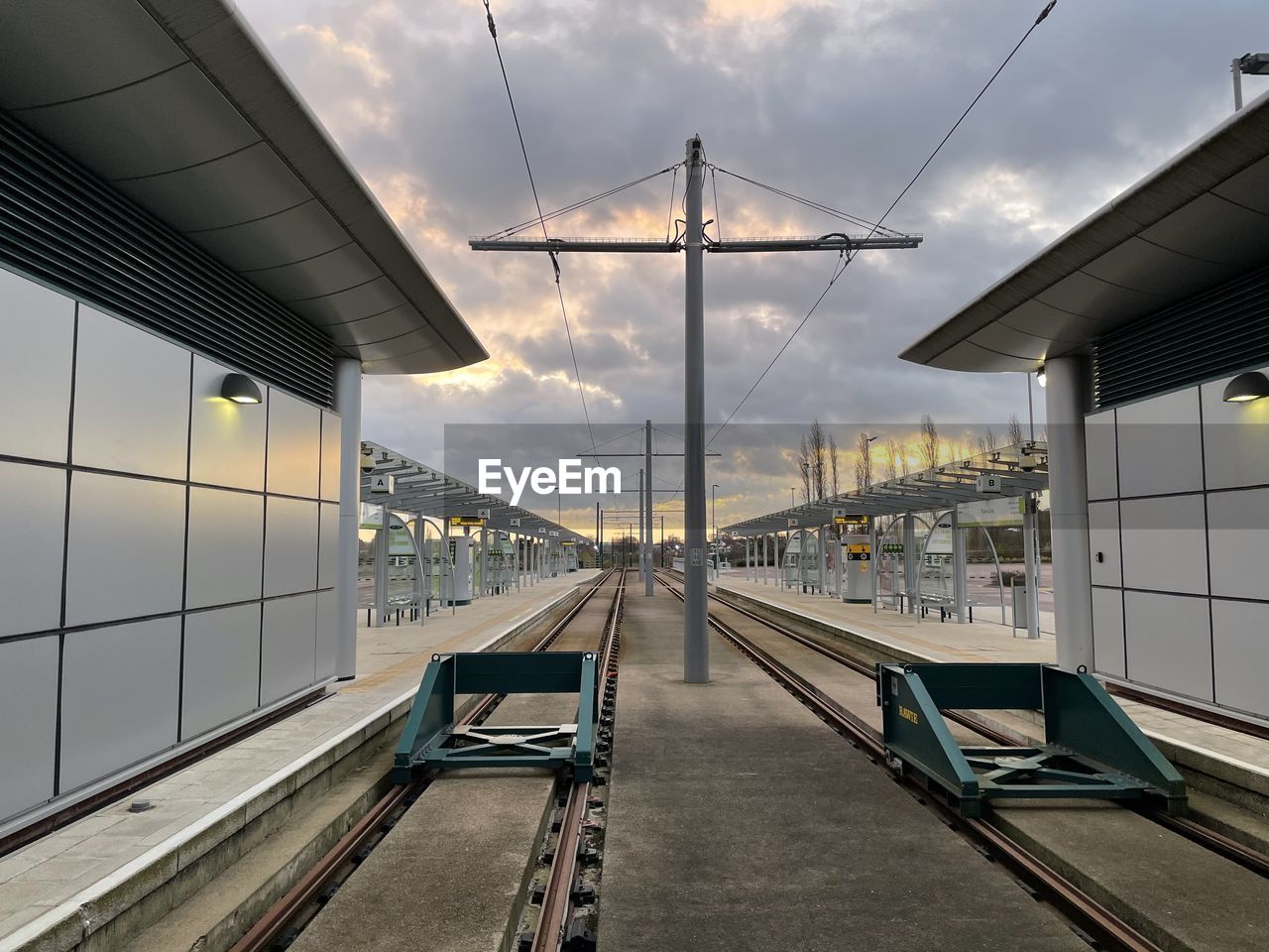 RAILWAY STATION AGAINST SKY