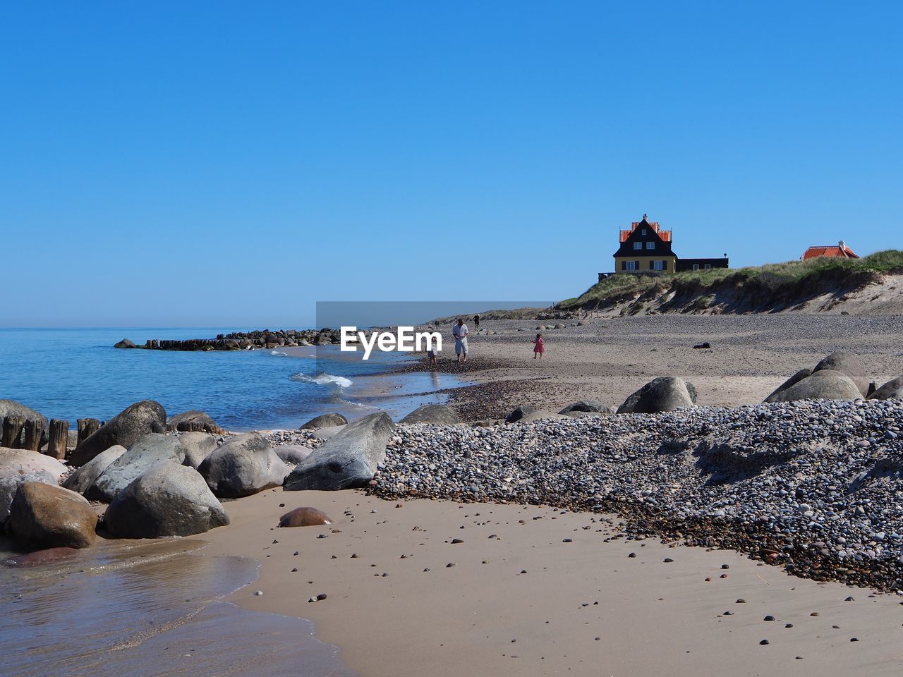 PANORAMIC VIEW OF SEA AGAINST CLEAR SKY