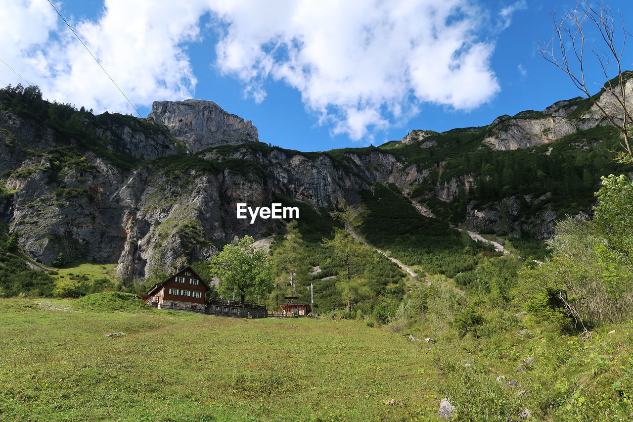 Panoramic view of landscape and mountains against sky