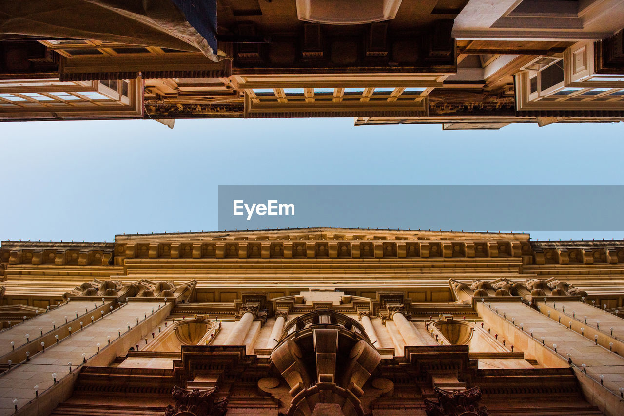 Low angle view of historical building against sky