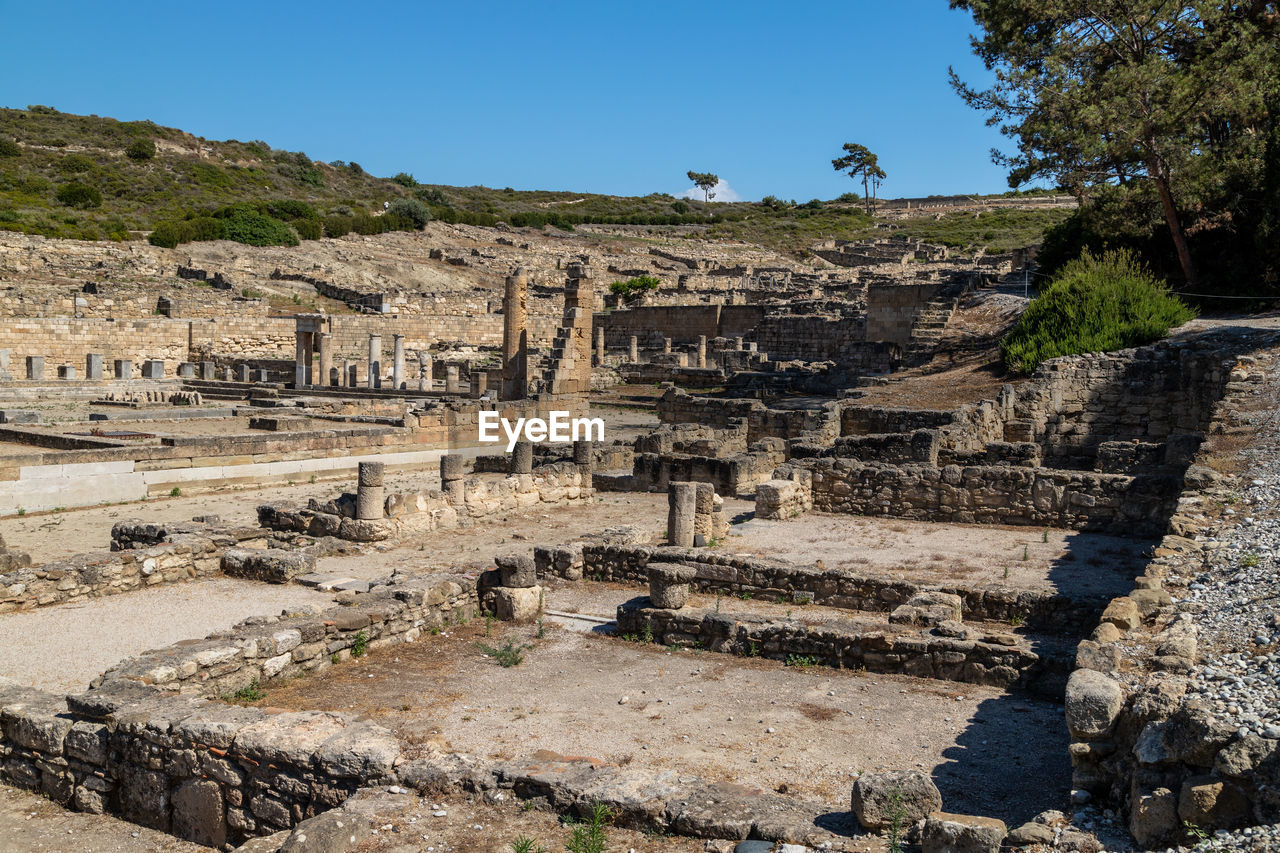 Excavation site of the ancient city of kamiros at the westside of rhodes island, greece