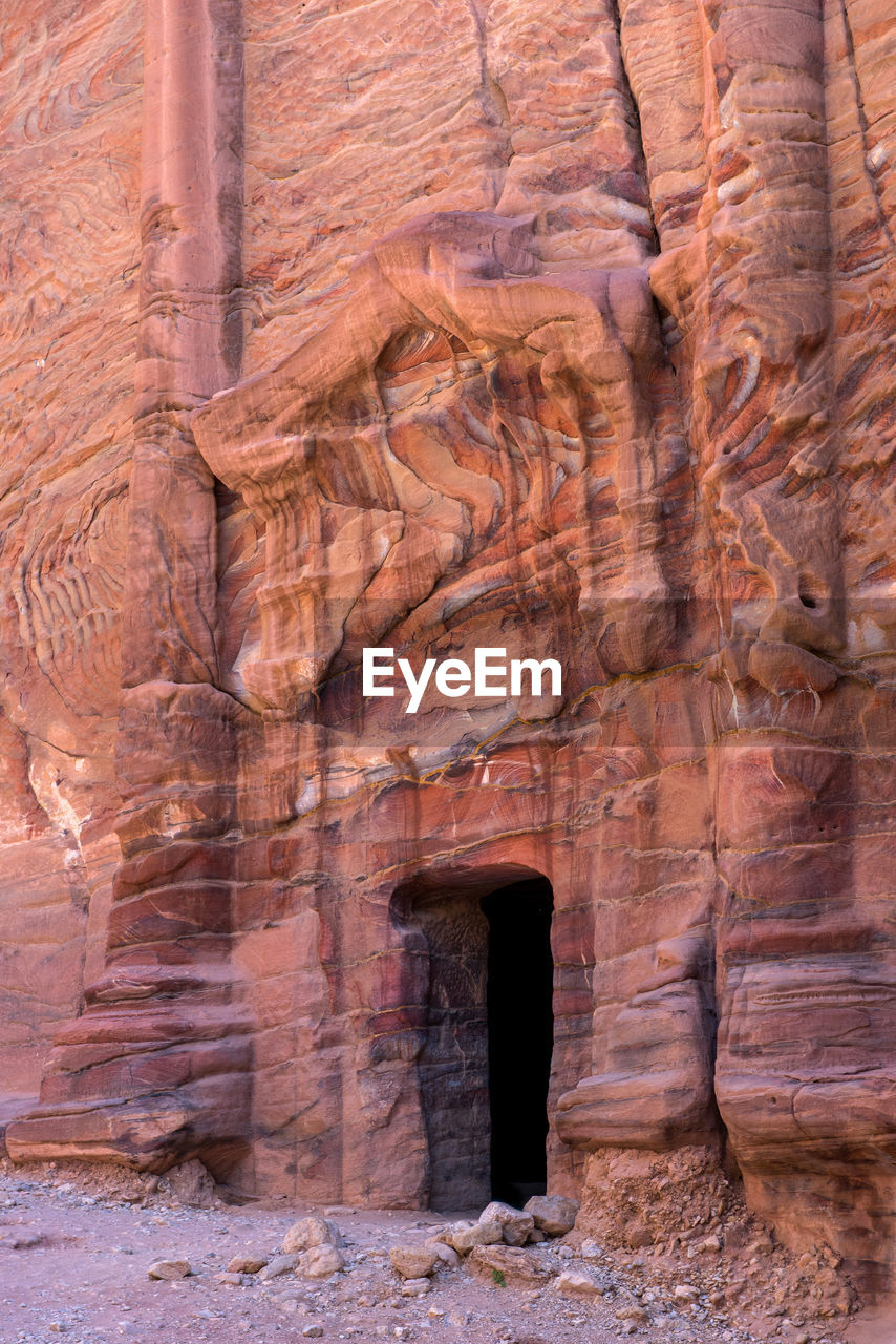 Low angle view of rock formation