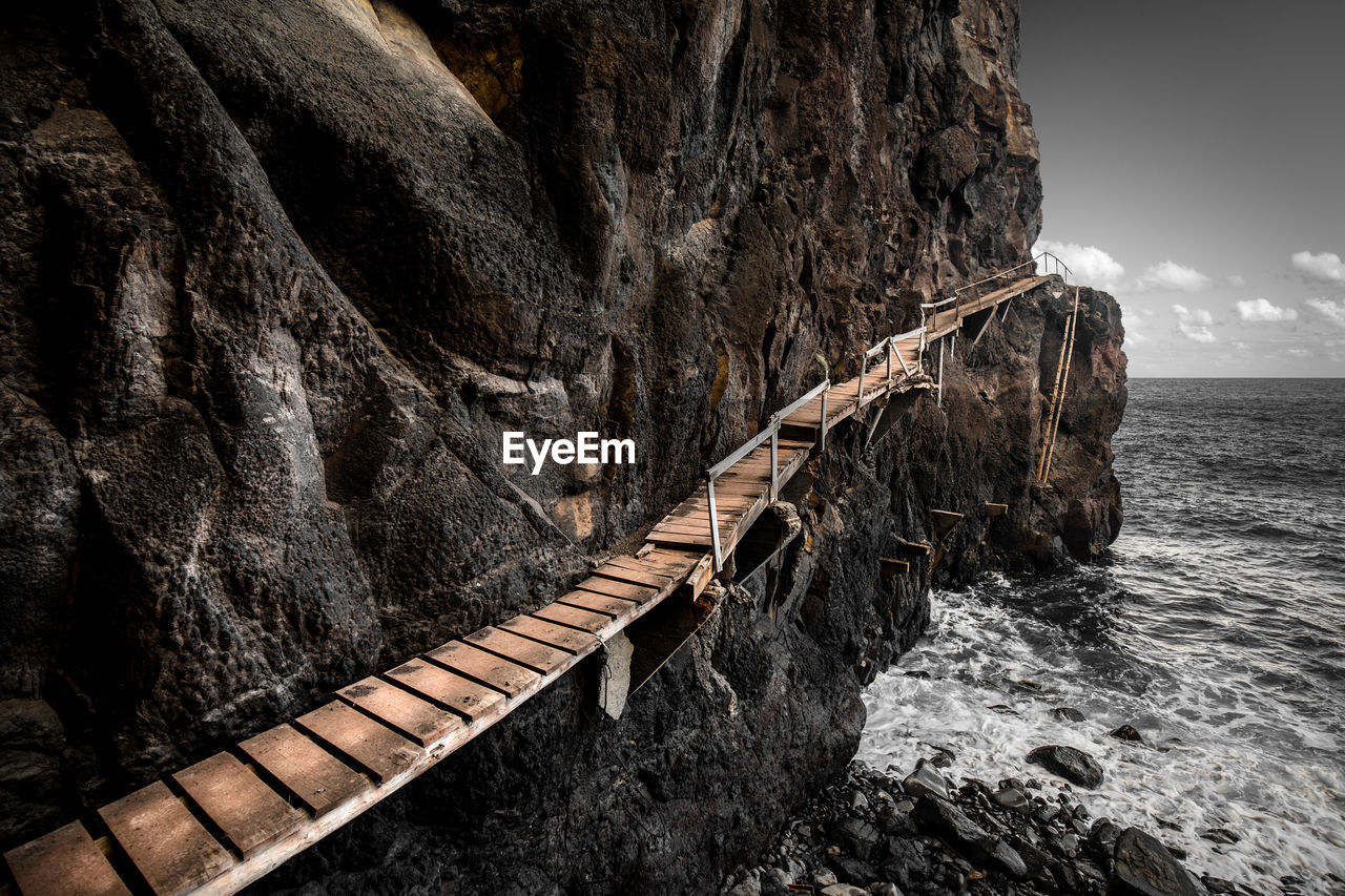 Bridge on rock formation