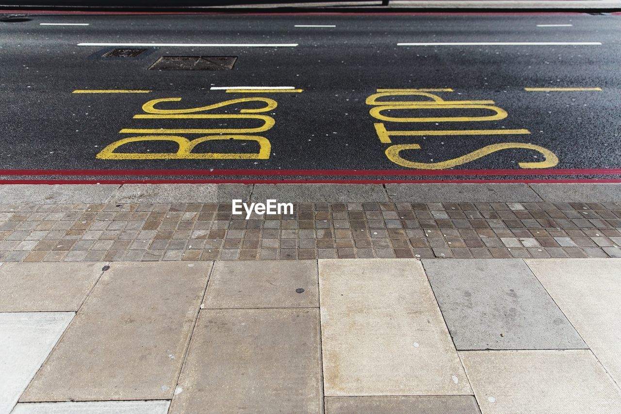 Road marking on street