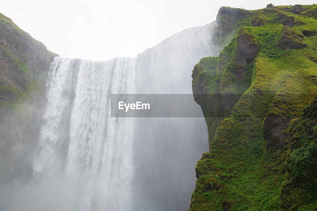 Scenic view of skogafoss waterfall