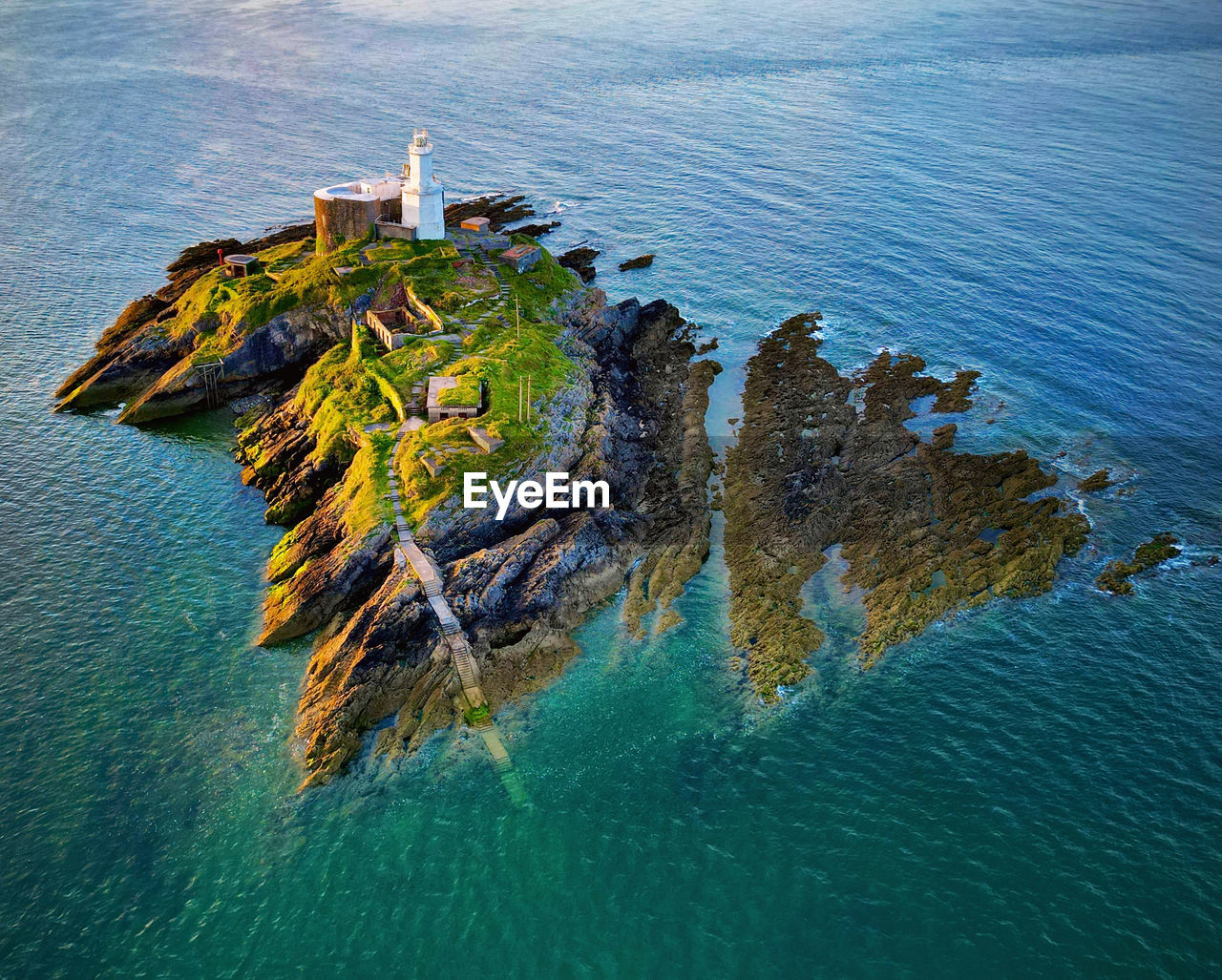 Mumbles lighthouse from above 