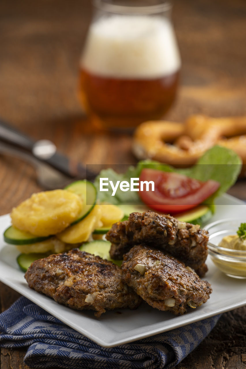 high angle view of food on table