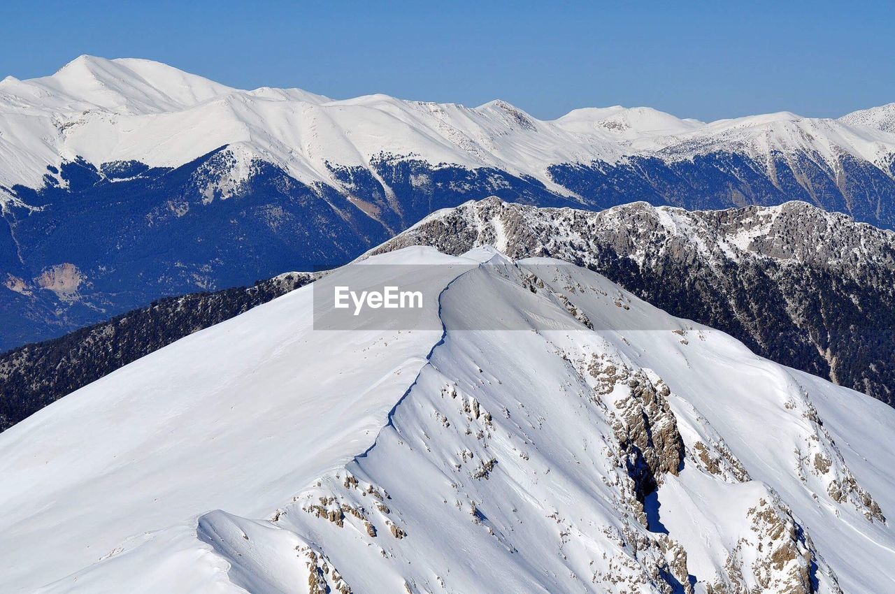 Scenic view of snowcapped mountains