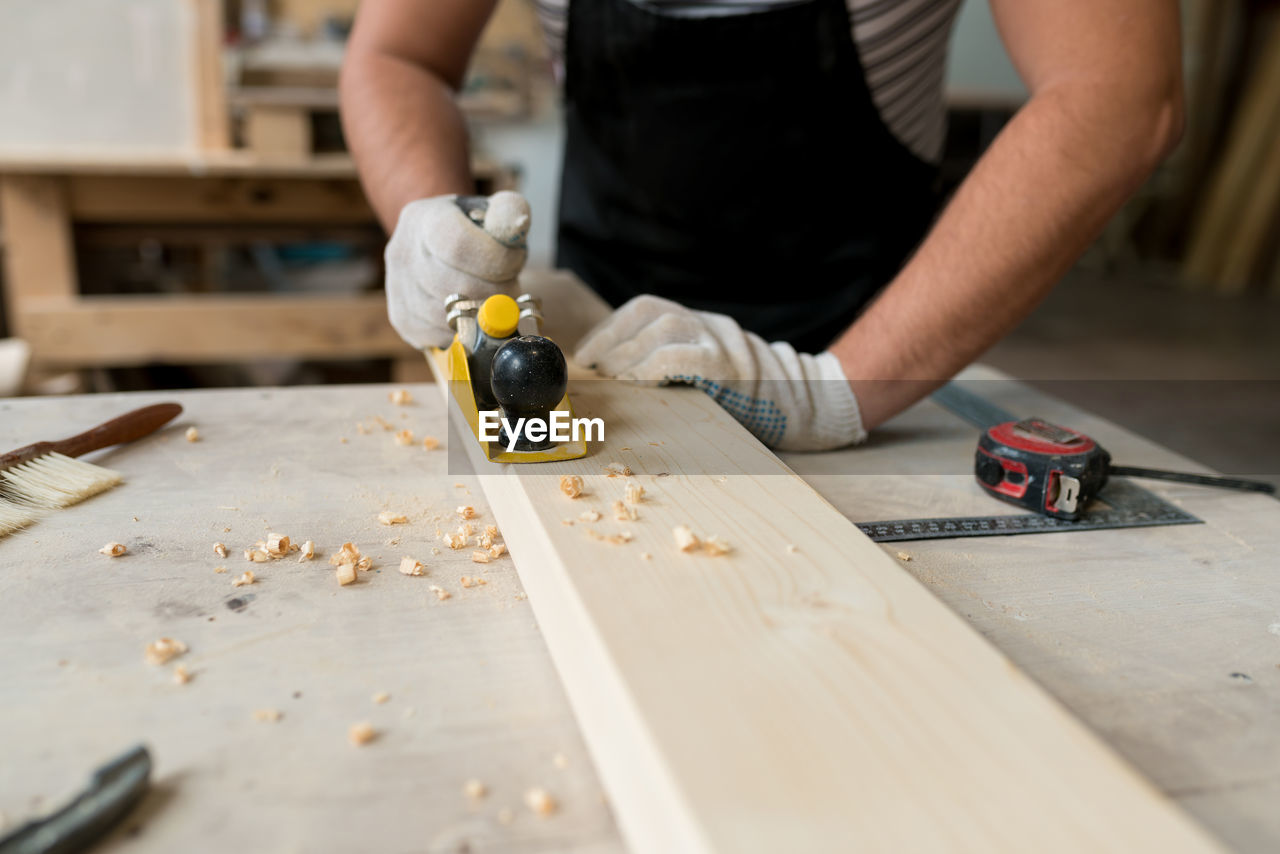 Man working on table