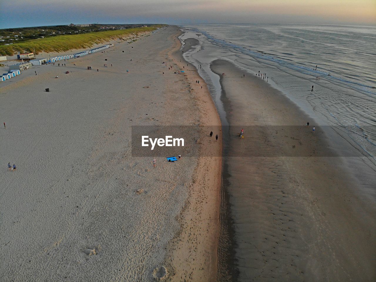 High angle view of beach against sky