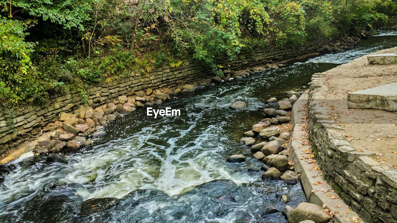 WATER FLOWING THROUGH ROCKS