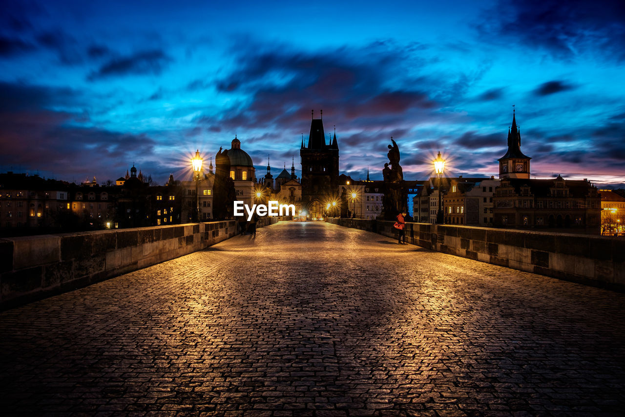 Illuminated city at night