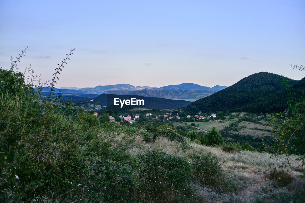 Scenic view of mountain landscape against sky