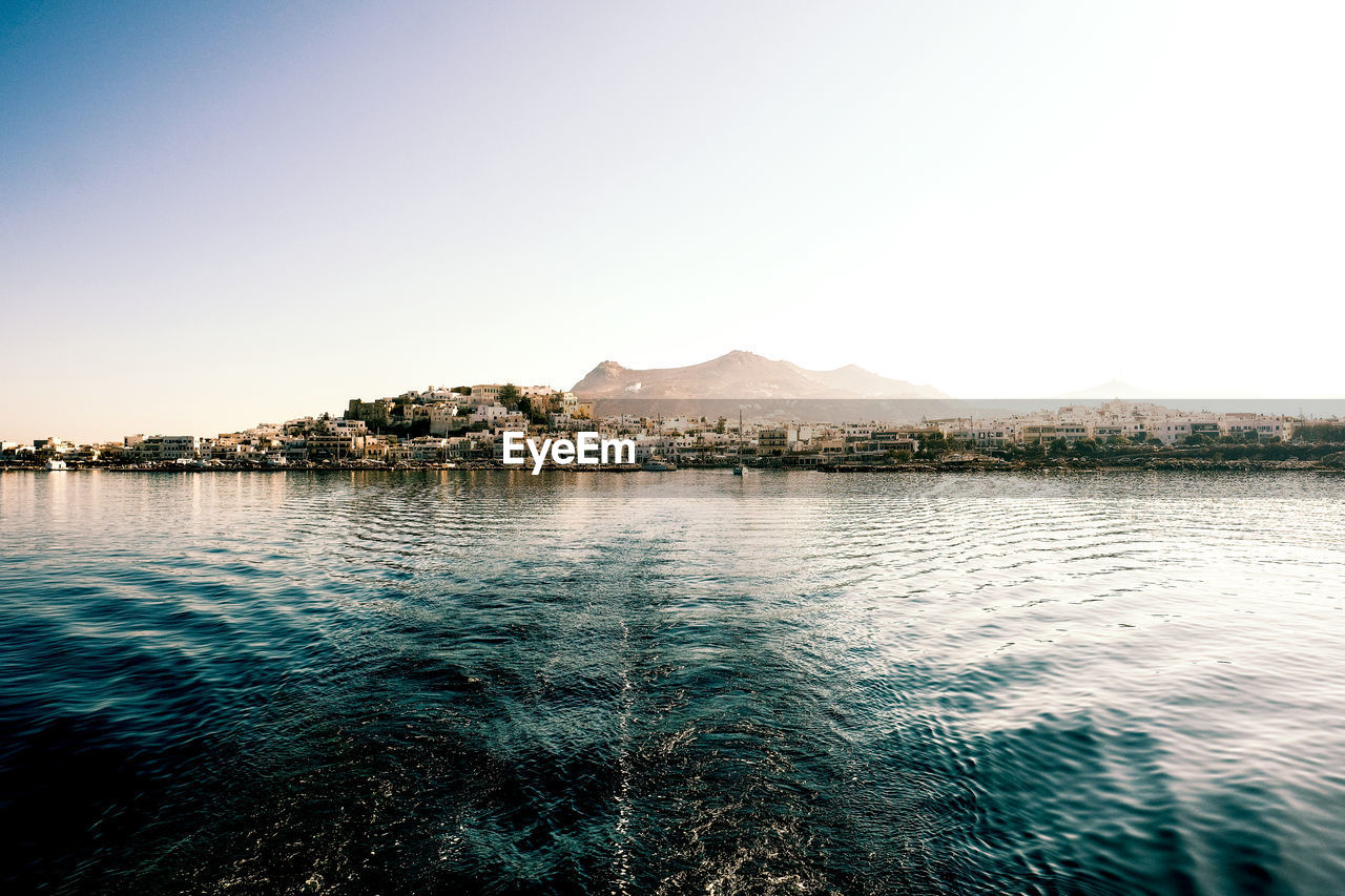 The greek island of naxos from the aegean sea