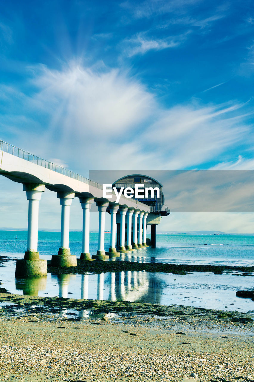 Bridge over sea against sky