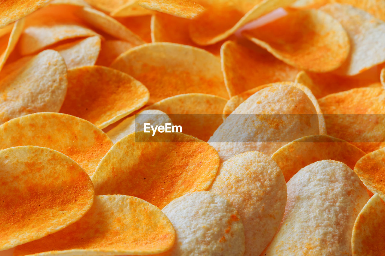 Full frame shot of potato chips