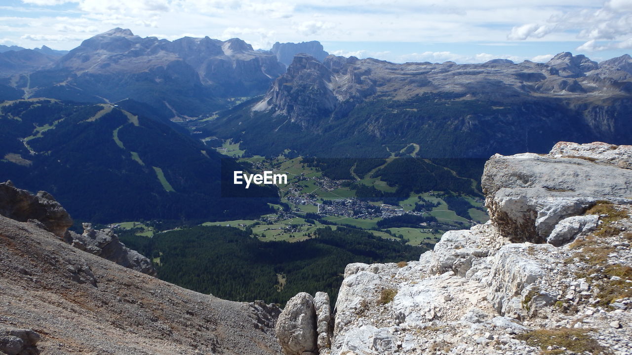 High angle shot of rocky landscape
