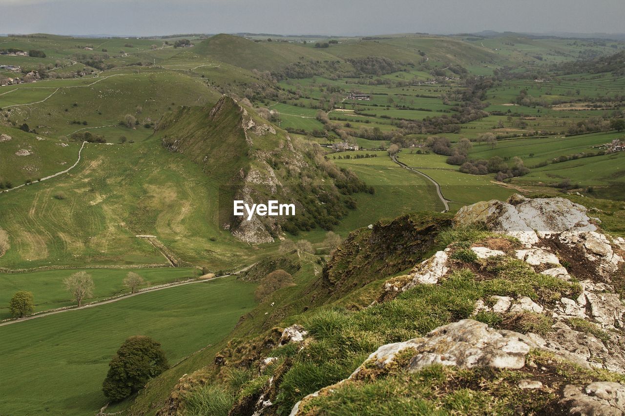 High angle view of landscape against sky