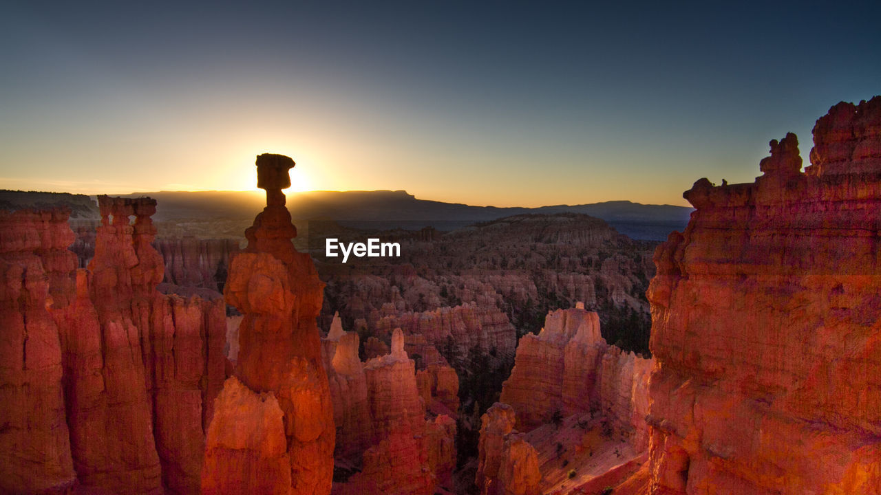 Scenic view of thors hammer at bryce canyon national park