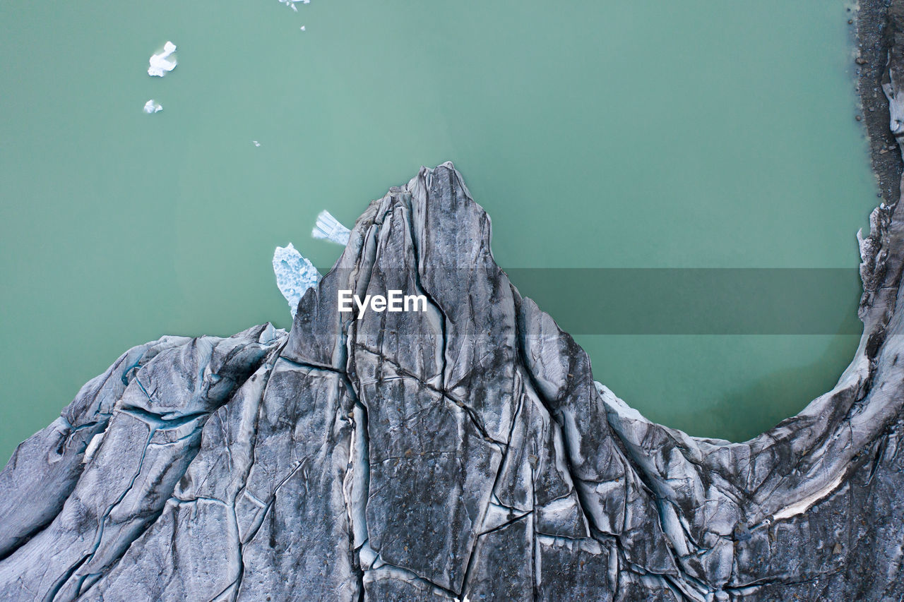 High angle view of a glacier