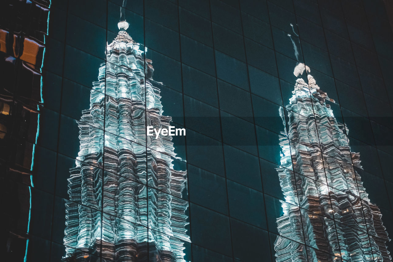 Full frame shot of illuminated modern building in city