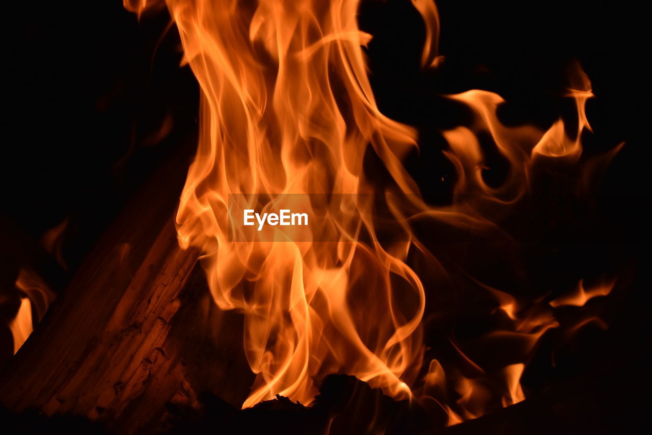 CLOSE-UP OF BURNING FIRE