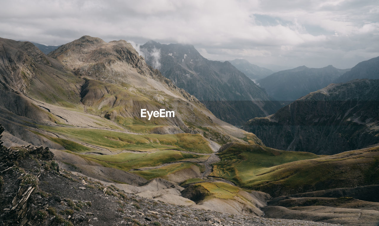 Scenic view of mountains against sky