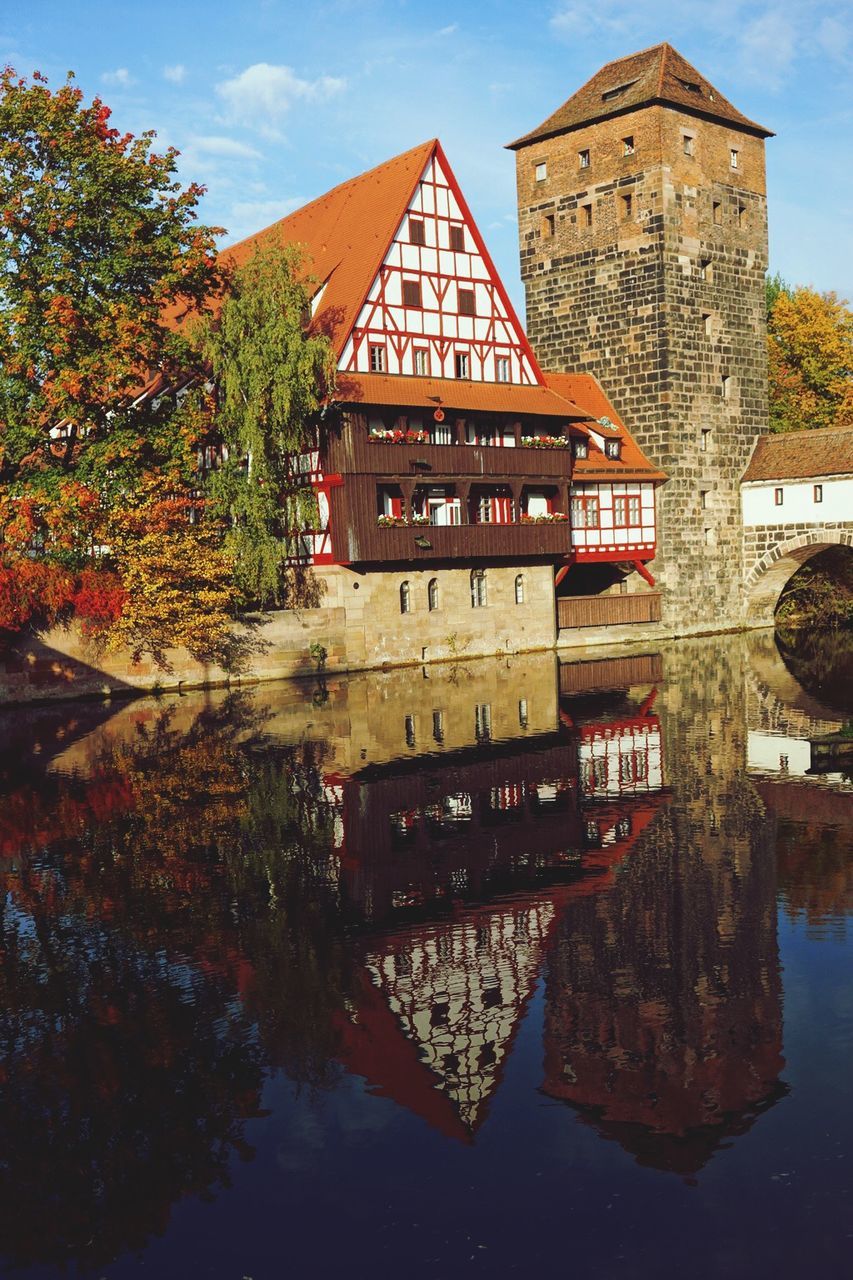 REFLECTION OF BUILT STRUCTURES IN WATER