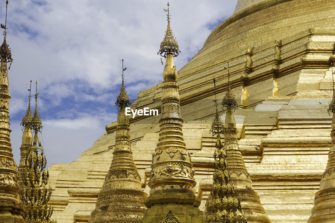 View of pagodas against sky