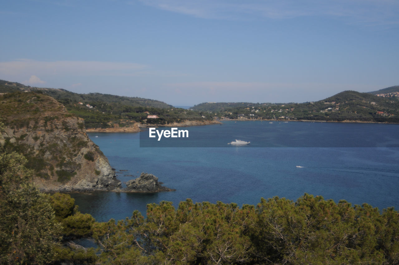 high angle view of sea against sky