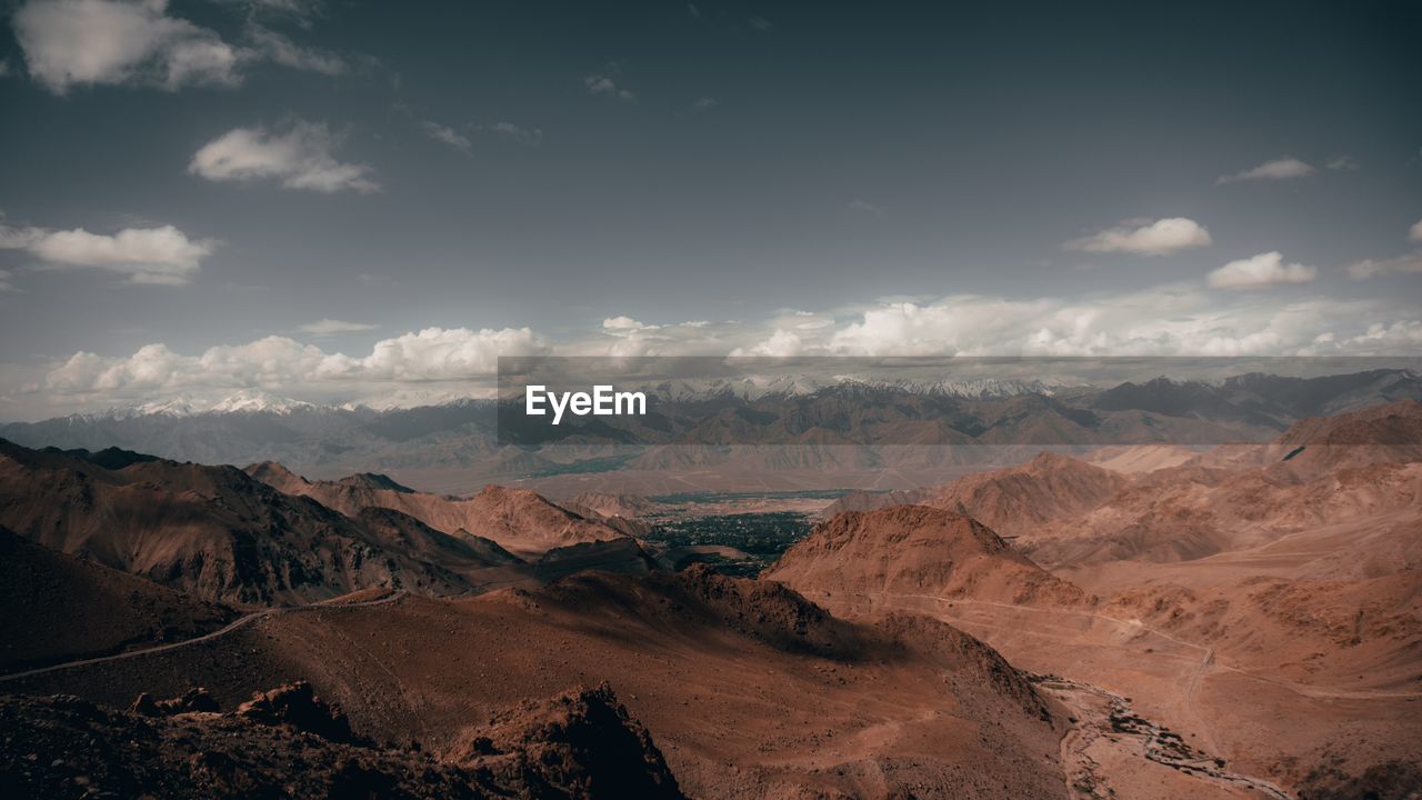 Aerial view of dramatic landscape