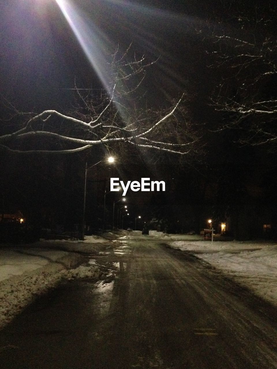 VIEW OF ROAD AT NIGHT