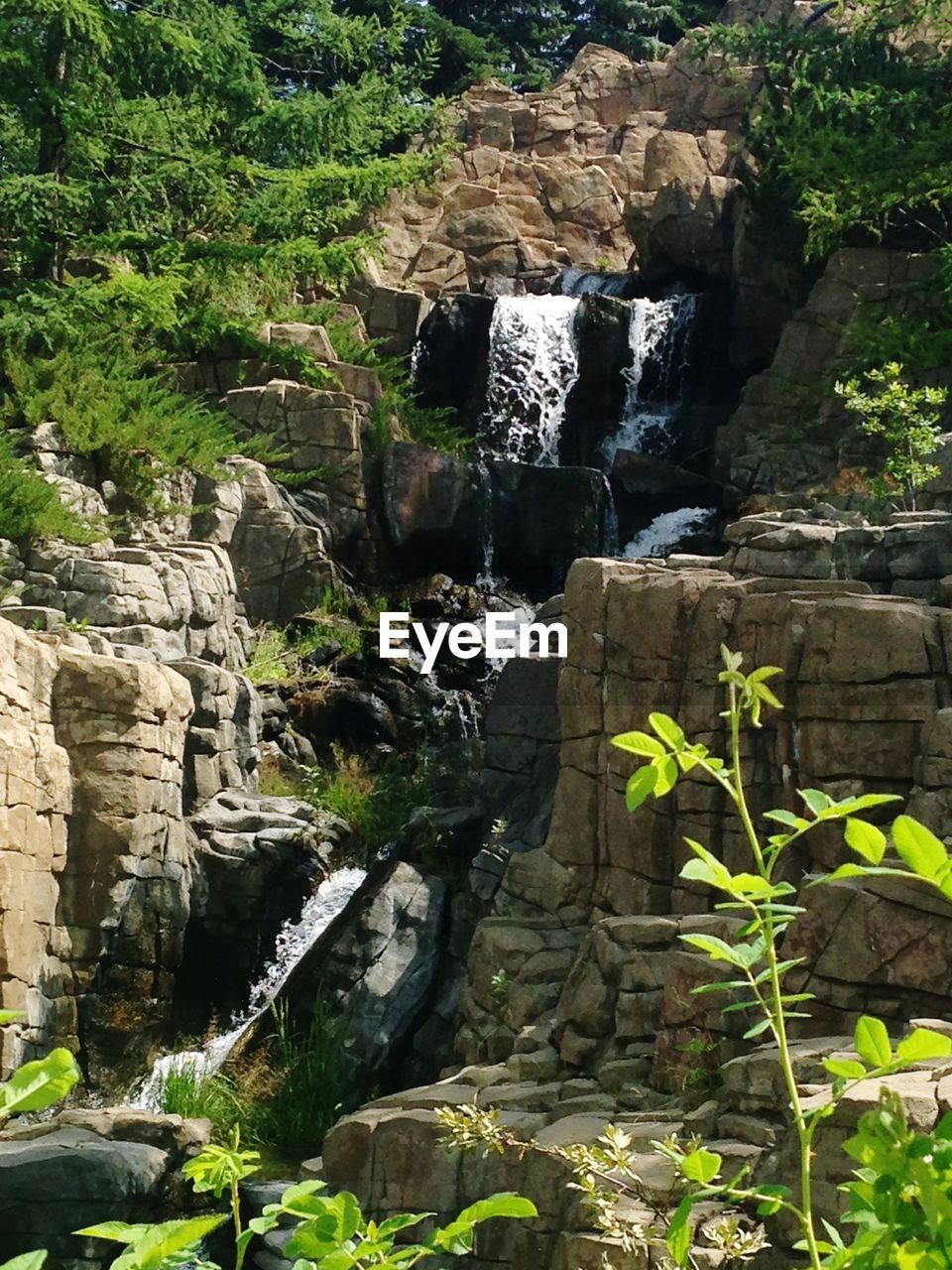 Scenic view of waterfall