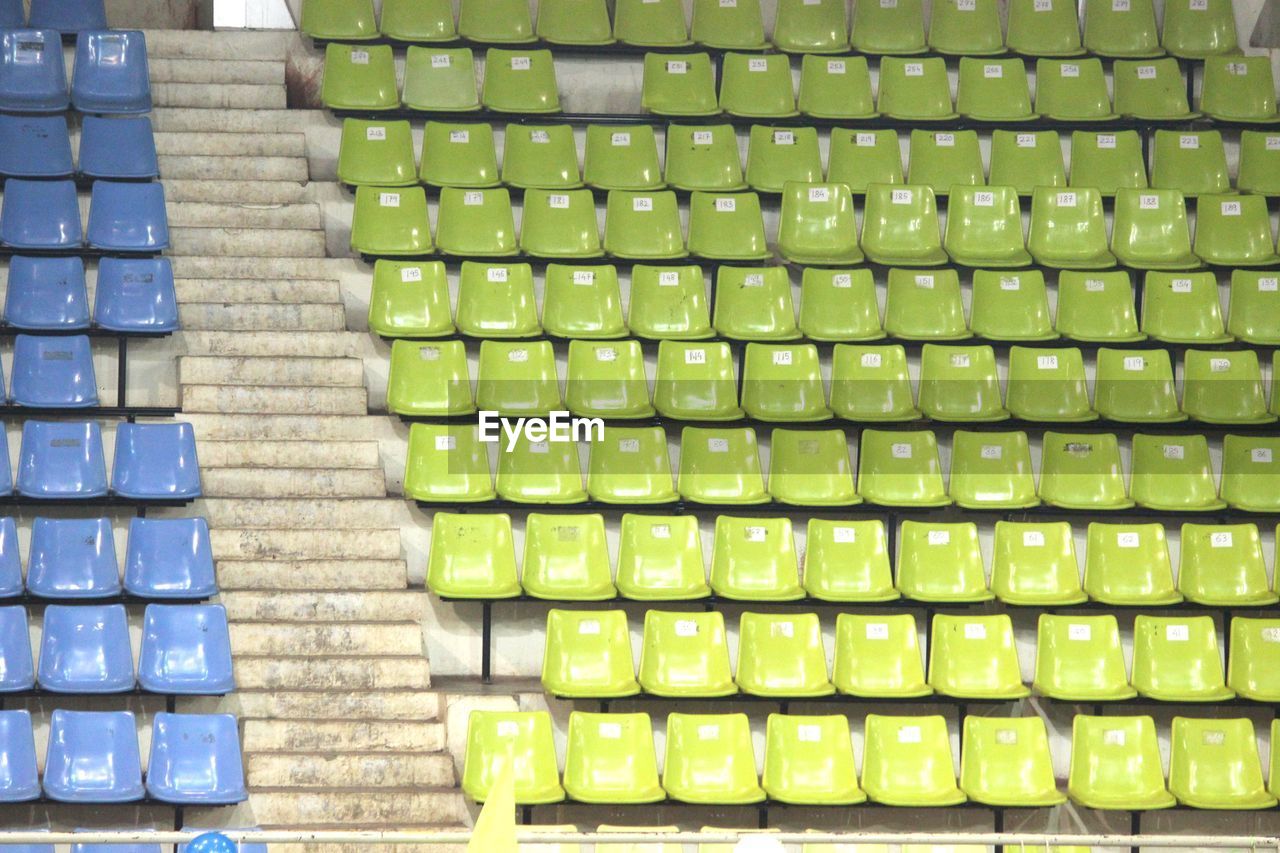 View of empty seats at stadium