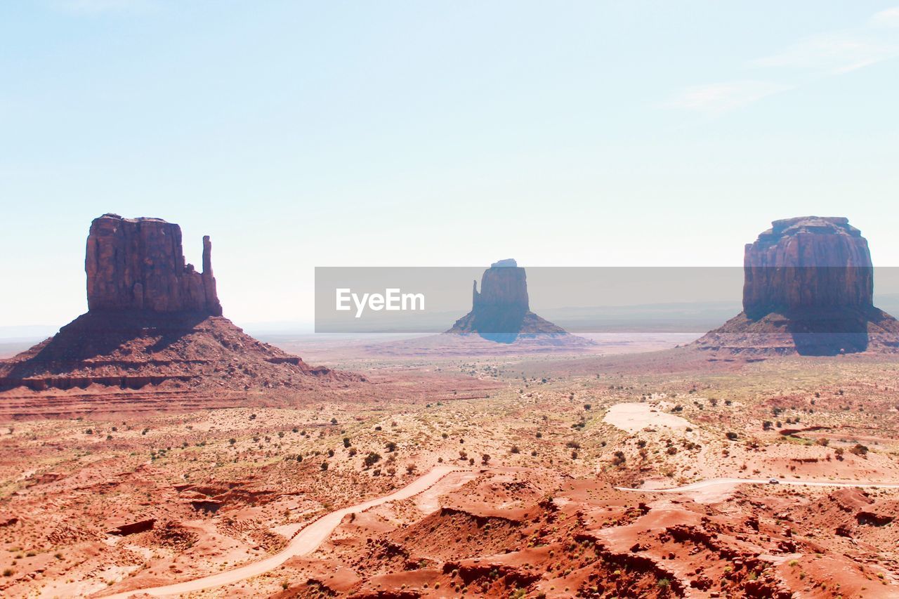 Idyllic shot of monument valley against sky