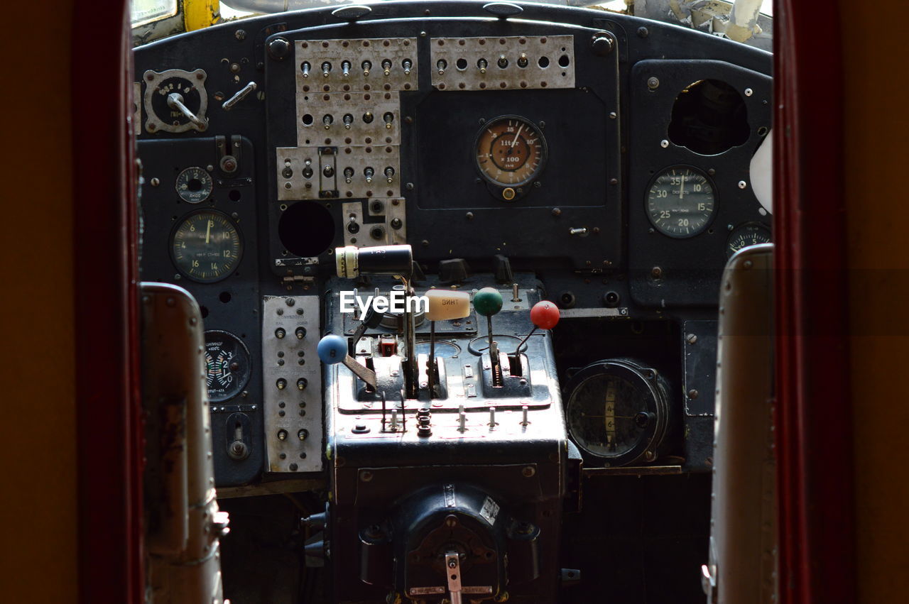 Close-up of control panel