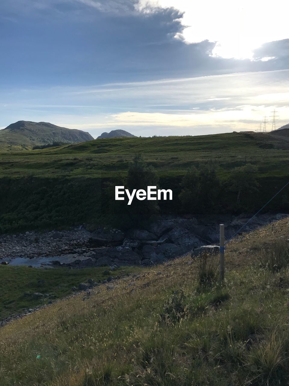 SCENIC VIEW OF LANDSCAPE AND MOUNTAINS AGAINST SKY