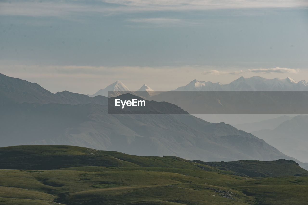 Scenic view of mountains against sky