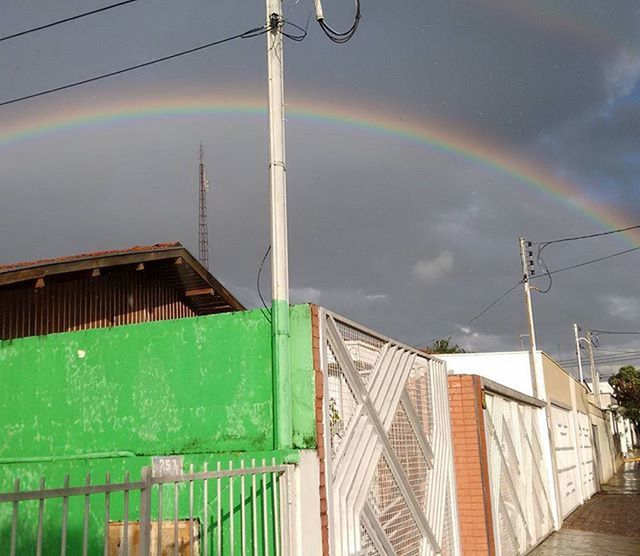 VIEW OF RAINBOW AGAINST CLOUDY SKY