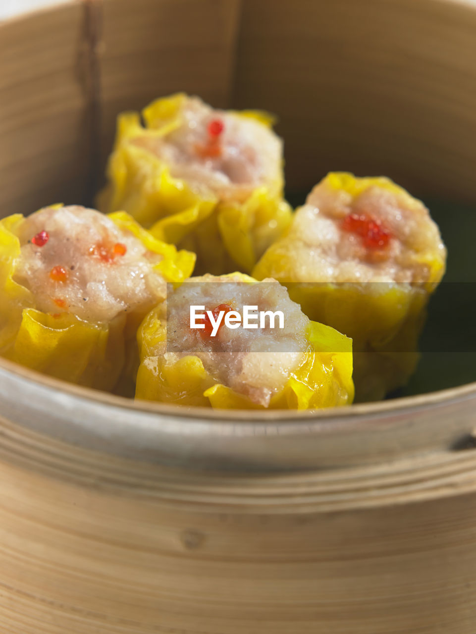 Close-up of dumplings in container