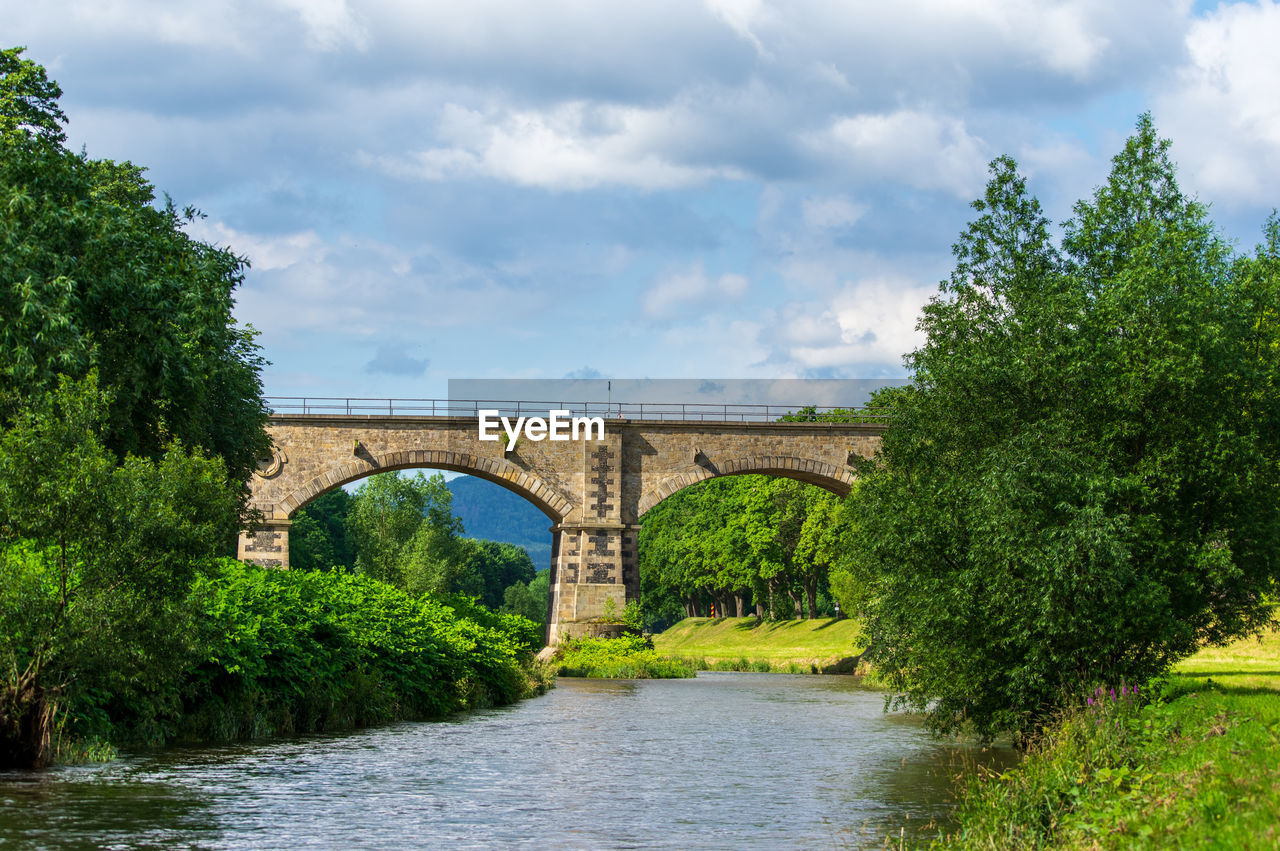 Railway viaduct over river neisse near zittau connecting poland and germany