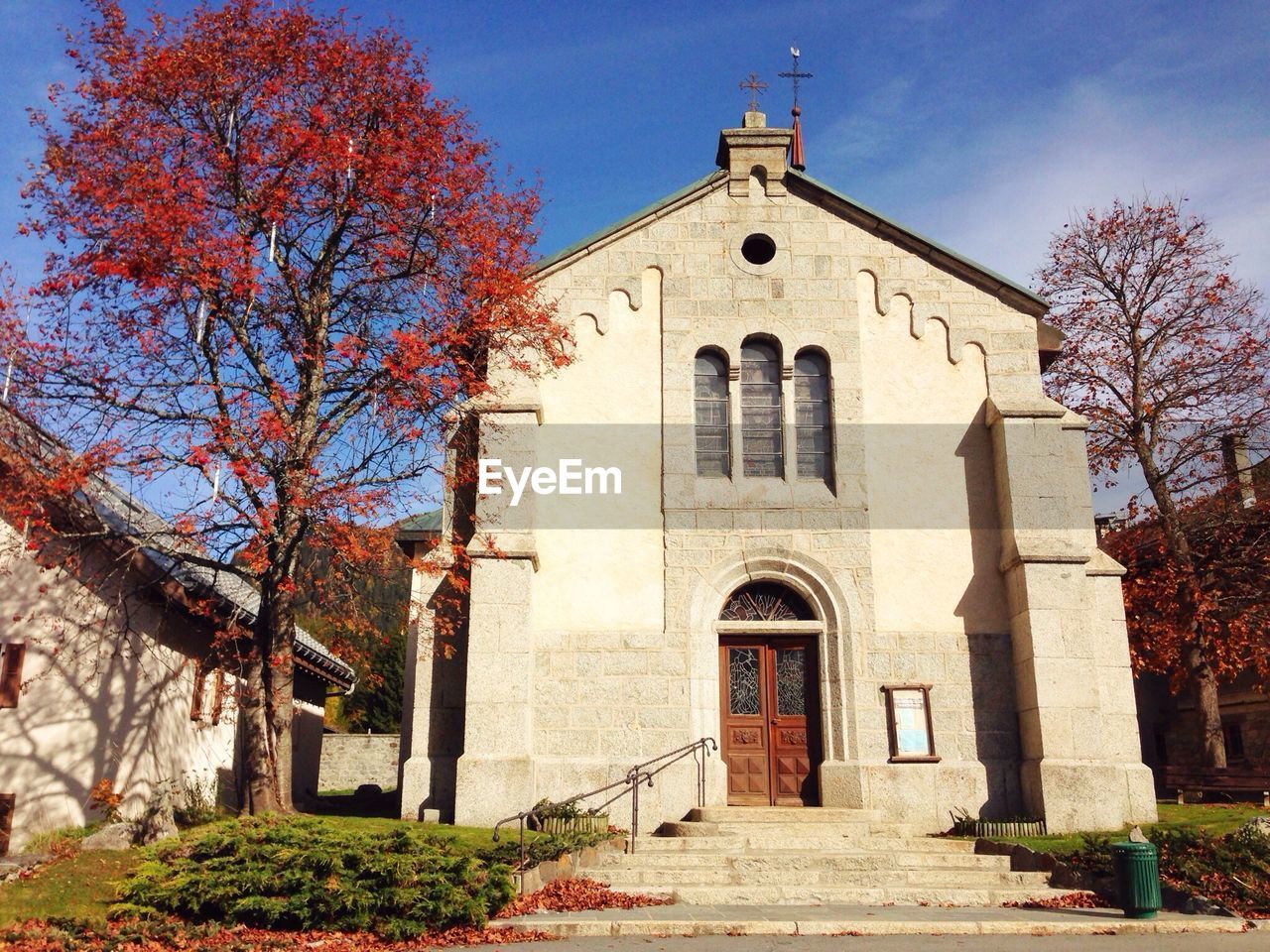 HIGH ANGLE VIEW OF ENTRANCE OF CHURCH