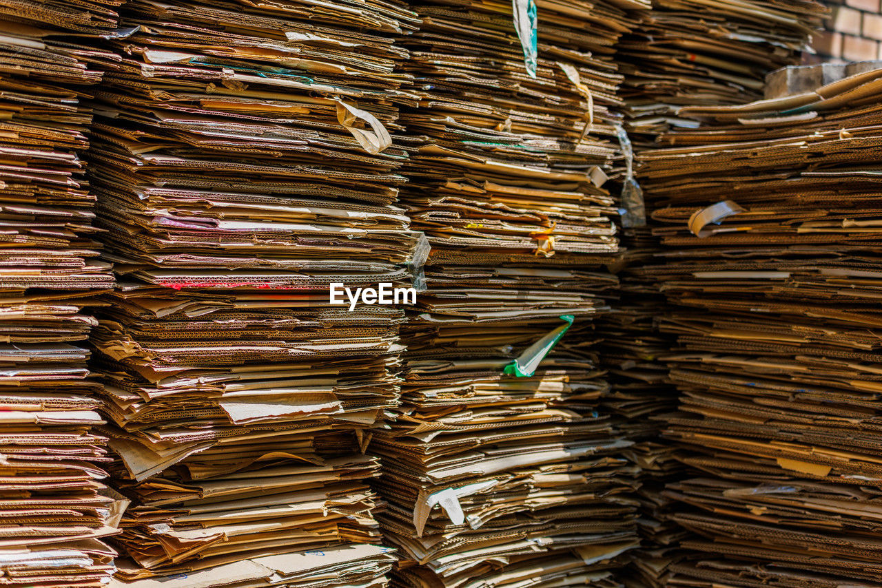 full frame shot of old books