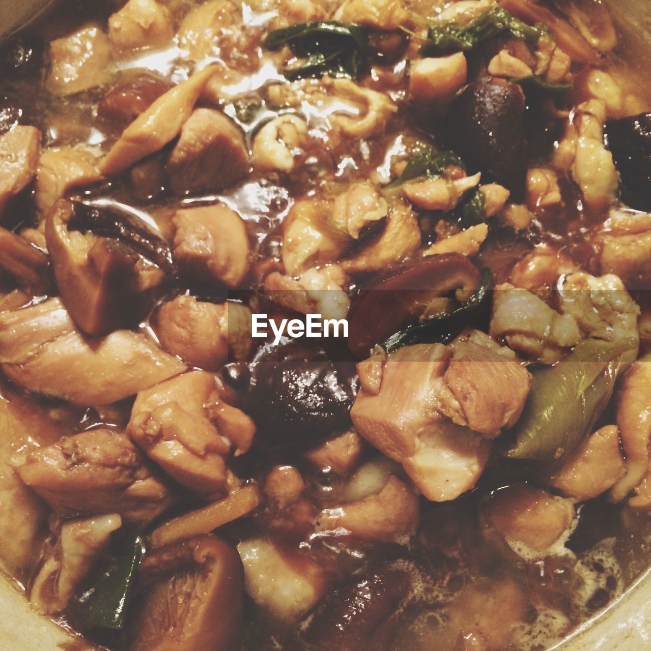 Close up of chicken stew