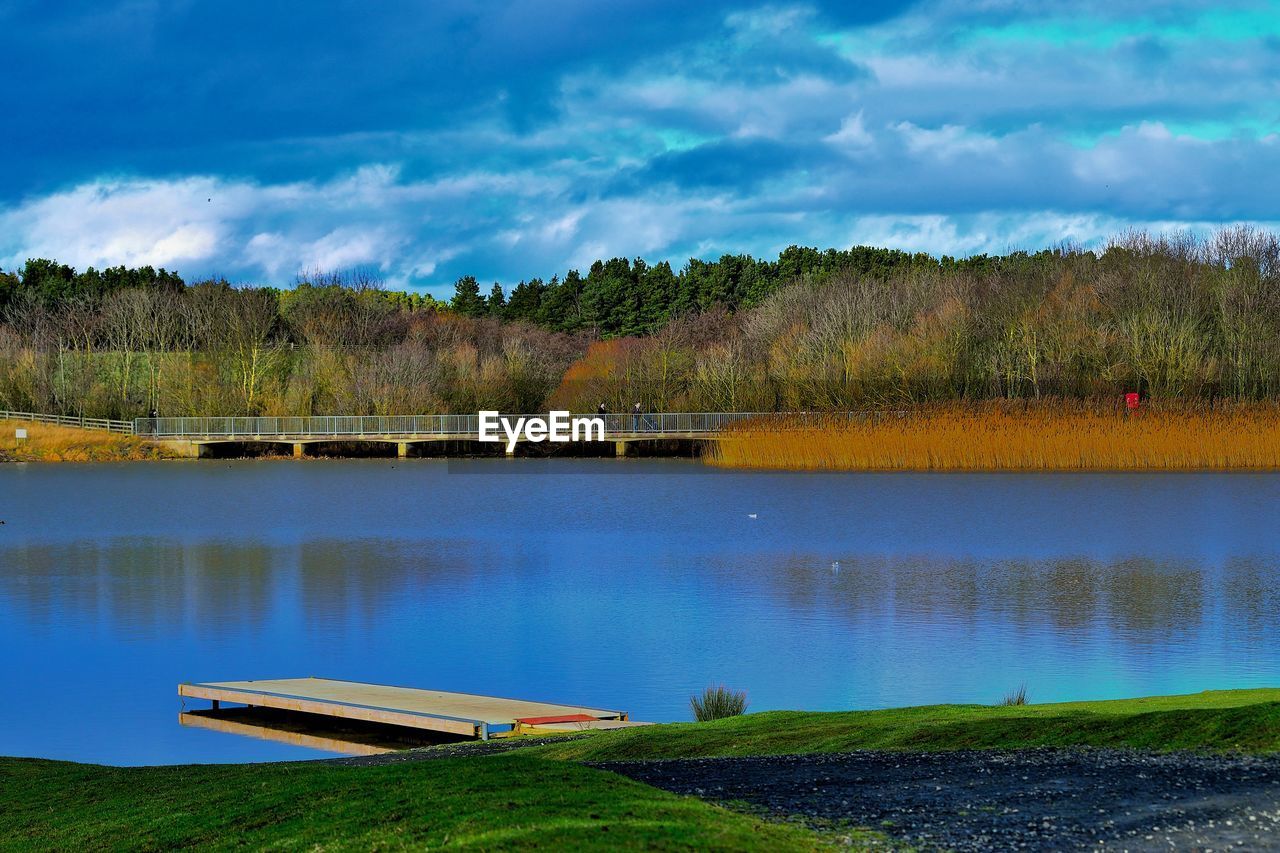 PANORAMIC VIEW OF LAKE AGAINST SKY