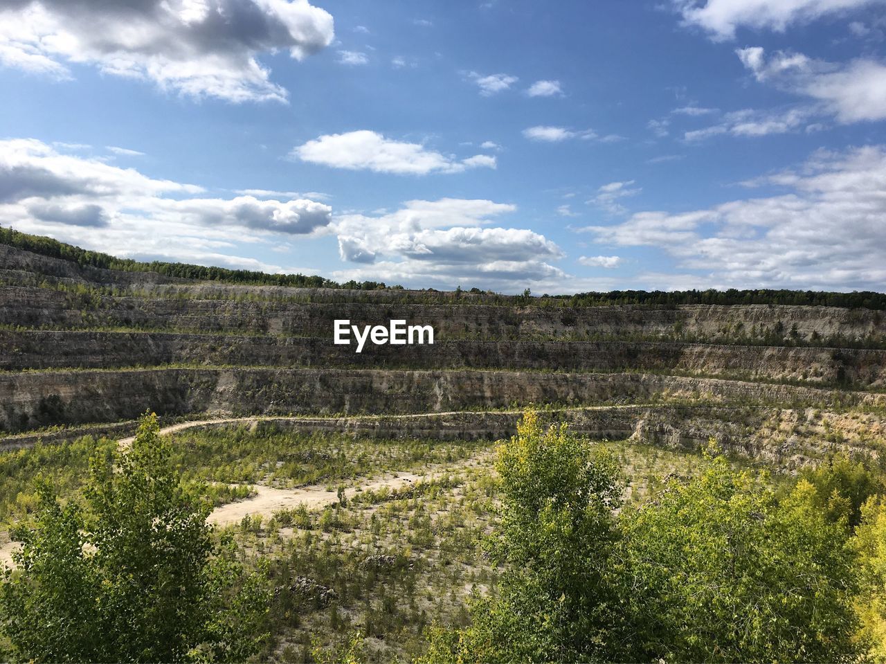 Scenic view of land against sky