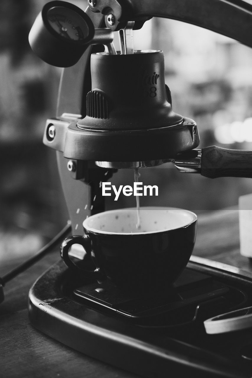 Close-up of coffee on table