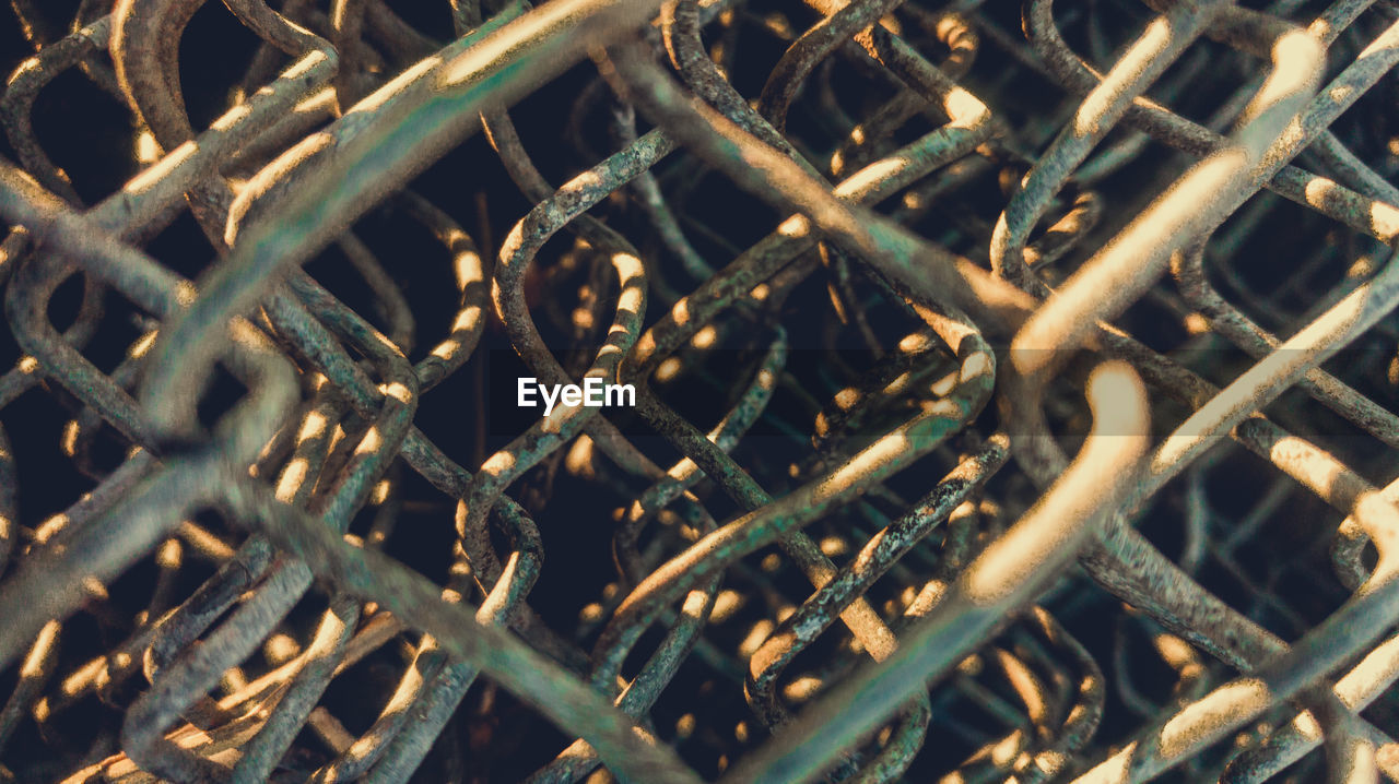 Full frame shot of rusty metal fence